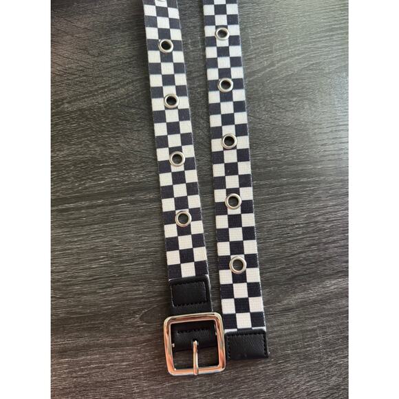 Black And White Checkered Belt‎ Unisex Size XL - Picture 3 of 5